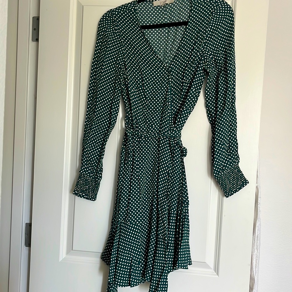 Lift green polka dot wrap dress size 2P